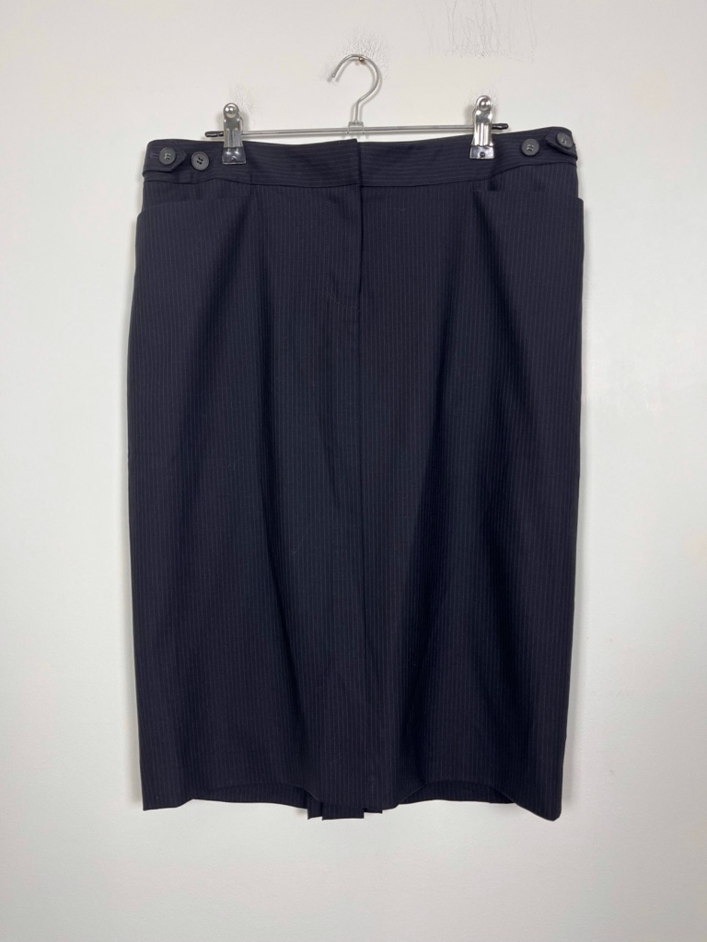 Club Monaco Dark Navy Pinstripe Pencil‎ Skirt Size 8 Classic Minimalist